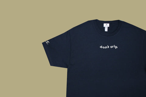 wave tee - navy blue (choose your own embroidery colour)