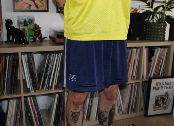 retro rework - navy blue mesh shorts (extra large) 1 of 1