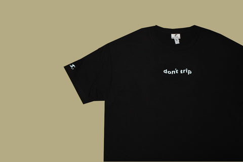 wave tee - black (choose your own embroidery colour)
