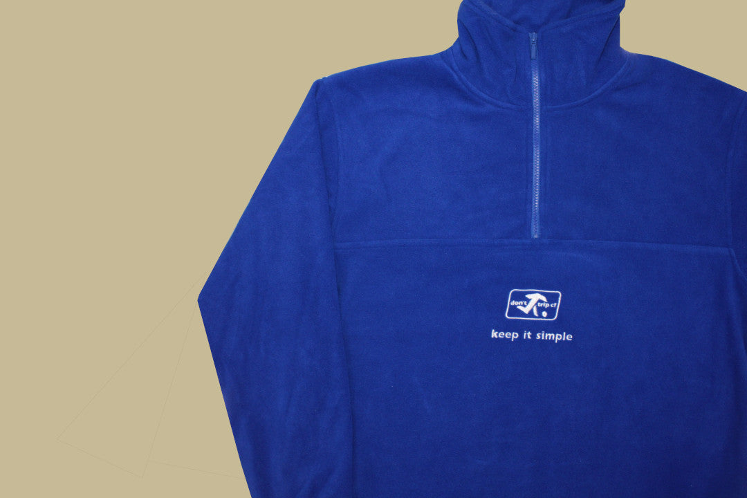 keep it simple half zip polar fleece royal blue don t trip cf