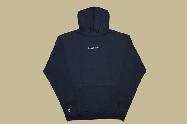 wave fleece hoodie - navy, light blue
