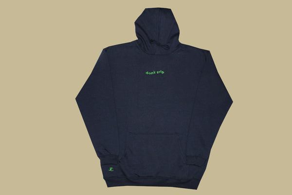 wave fleece hoodie - navy, green