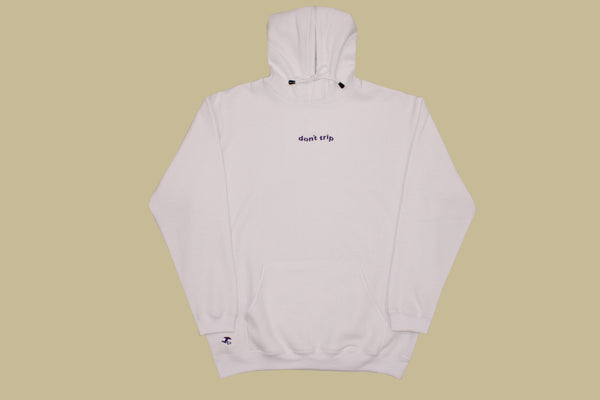 wave fleece hoodie - white, purple