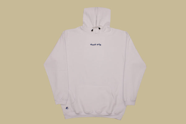 wave fleece hoodie - white, blue