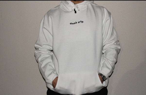 wave fleece hoodie - white, black