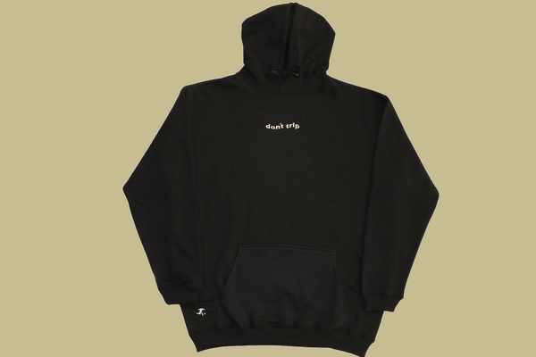 wave fleece hoodie - black, white