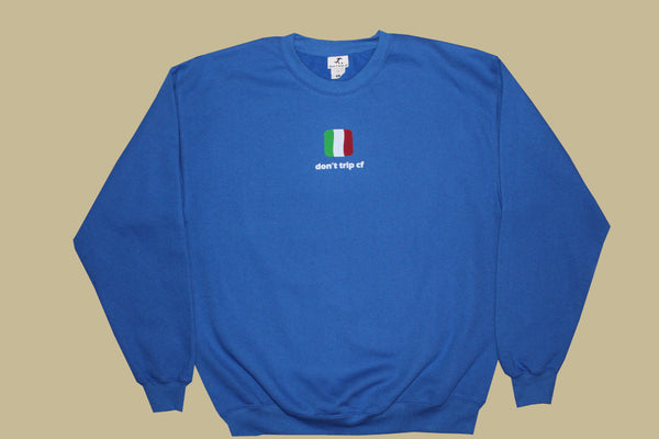 euro collection - blue italia crewneck jumper