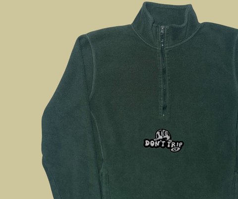 retro rework - green fleece quarter zip (medium) 1 of 1