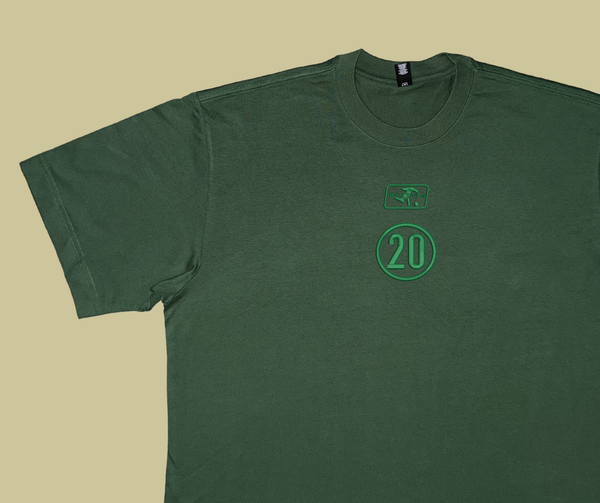 matildas throwback heavy tee (custom number) - forest green/green