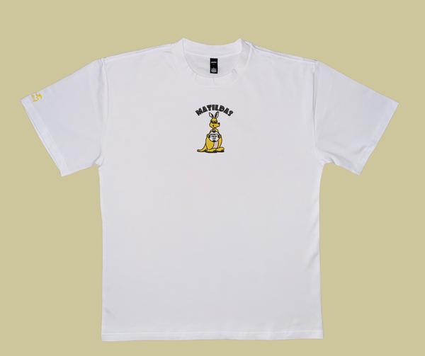 matildas kangaroo heavy tee - white