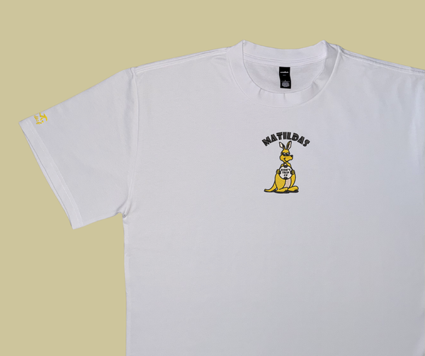 matildas kangaroo heavy tee - white