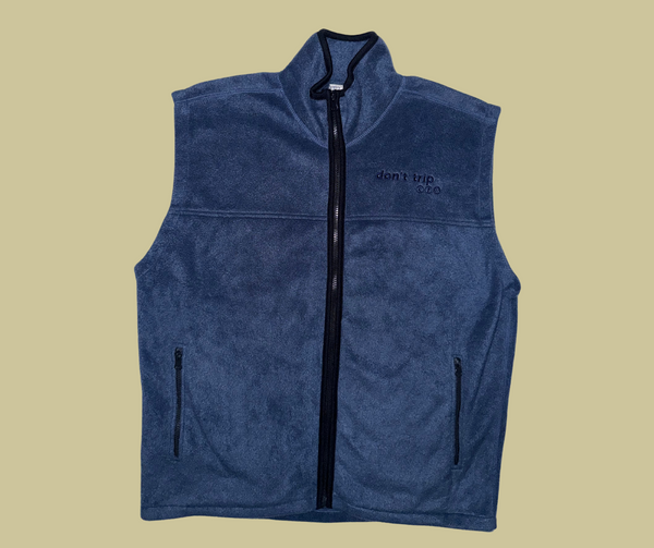 retro rework - navy zip fleece vest (medium) 1 of 1
