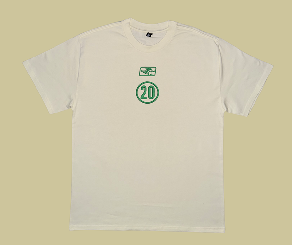 matildas throwback heavy tee (custom number) - cream/green
