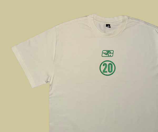 matildas throwback heavy tee (custom number) - cream/green