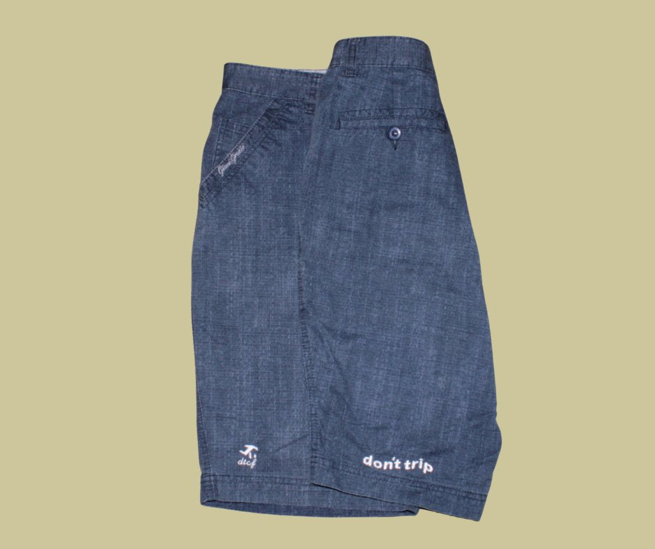 retro rework - faux denim shorts (large) 1 of 1