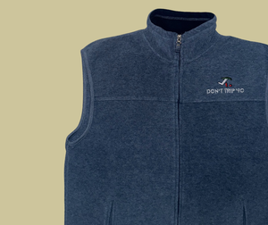 retro rework - navy blue zip fleece vest (large) 1 of 1