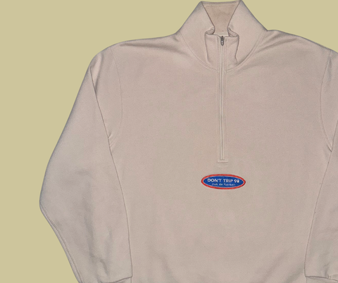 retro rework - beige quarter zip (large) 1 of 1