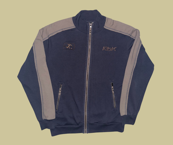 retro rework - navy/brown jacket (xl)