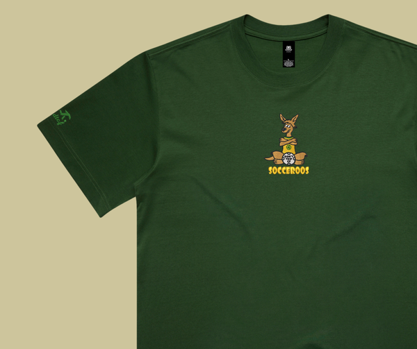 world cup capsule - socceroos bottle green tee