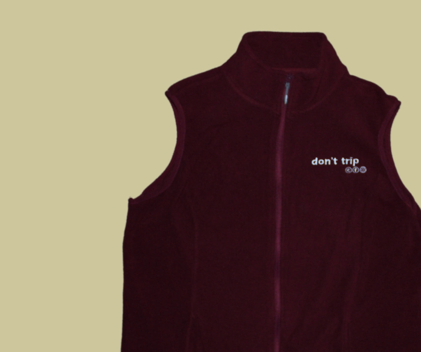 retro rework - maroon zip fleece vest (large) 1 of 1