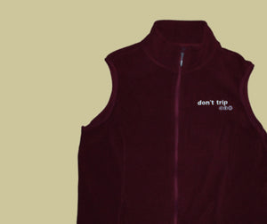 retro rework - maroon zip fleece vest (large) 1 of 1