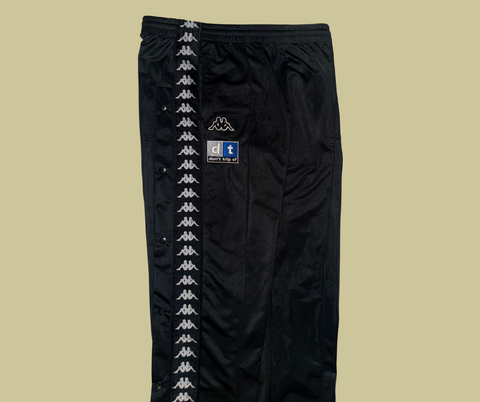 retro rework - black snap track-pants (large) 1 of 1