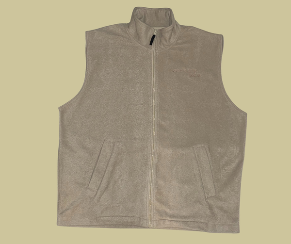 retro rework - beige zip fleece vest (xl) 1 of 1