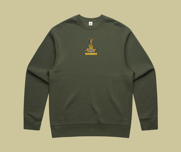 world cup capsule - socceroo mascot army green crewneck