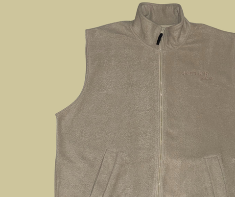 retro rework - beige zip fleece vest (xl) 1 of 1