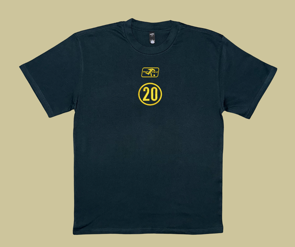 matildas throwback heavy tee (custom number) - pine green/gold