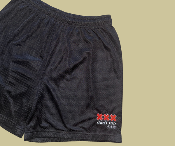 1/1 retro rework - black mesh shorts (xl)