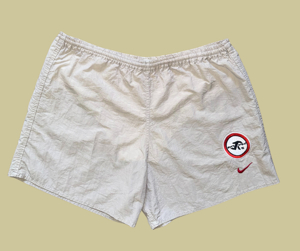 1/1 retro rework - white training shorts (medium)
