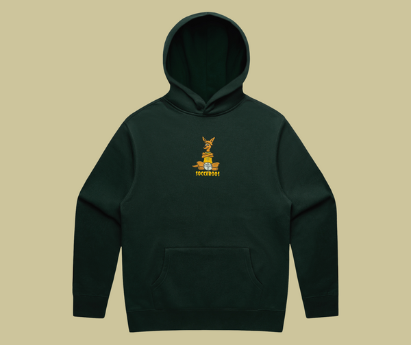 socceroo mascot hoodie - pine green