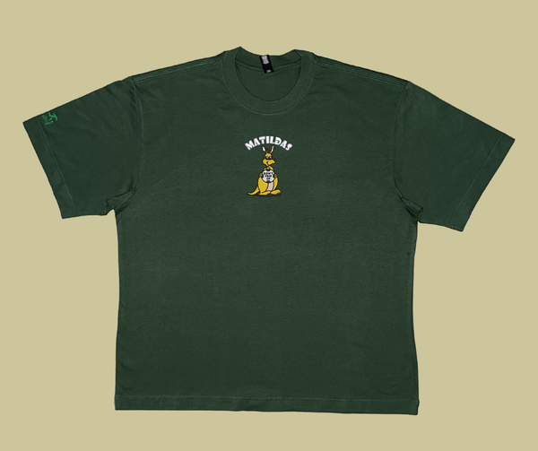 matildas kangaroo heavy tee - forest green