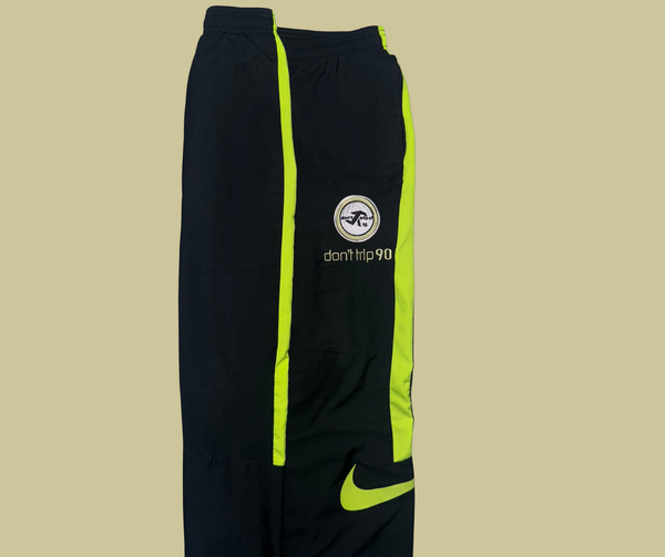 retro rework - black/fluro yellow track-pants (s/m) 1 of 1