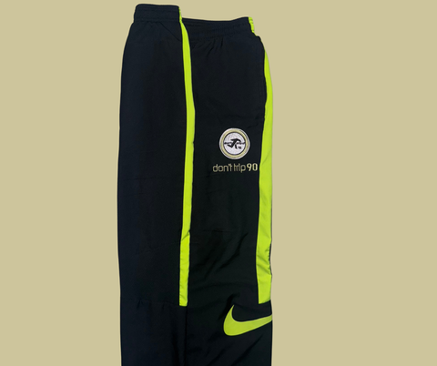retro rework - black/fluro yellow track-pants (s/m) 1 of 1