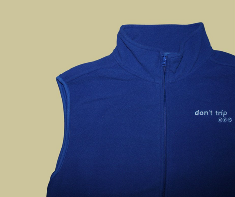 retro rework - royal blue zip fleece vest (xl) 1 of 1