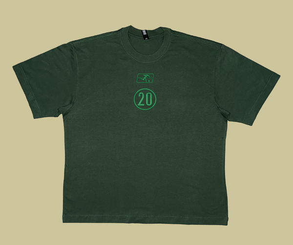 matildas throwback heavy tee (custom number) - forest green/green