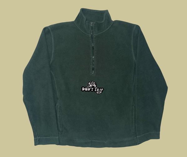 retro rework - green fleece quarter zip (medium) 1 of 1