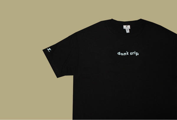 wave tee - black (choose your own embroidery colour)