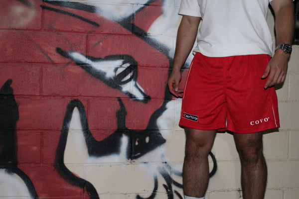 calcio rossoneri shorts - red/white