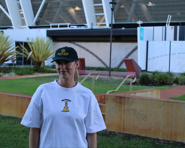 matildas kangaroo heavy tee - white