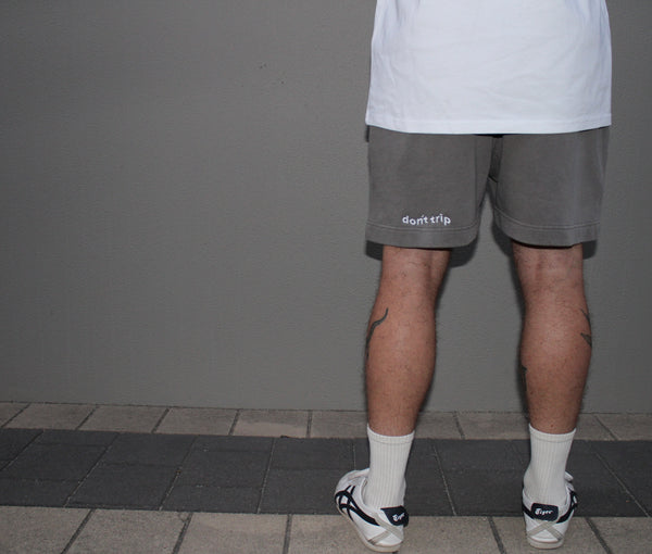 fleece shorts - faded grey