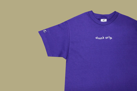 wave tee - purple (choose your own embroidery colour)